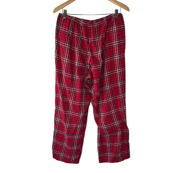 Croft & Barrow Red Plaid Pajama Pants Womens XL Drawstring Elastic Waist Bottoms - Picture 2 of 4